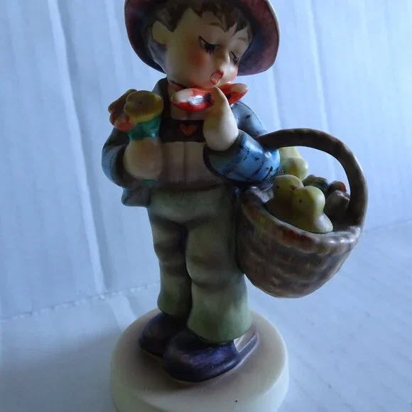Hummel Goebel figurine - "Easter Greetings" #378 - Boy with Basket of Chicks - Picture 1 of 7